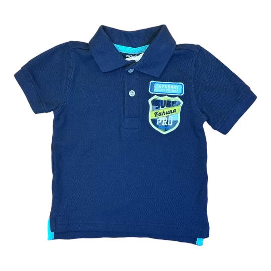 Carter's Baby Boys Size 6 Months Surf Pro Short Sleeve Navy Blue Polo Shirt