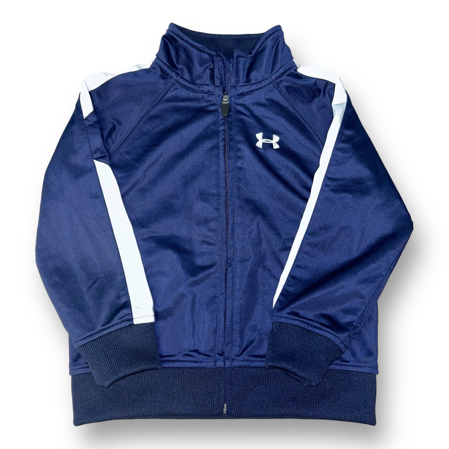 Under Armour Boys Sweatshirt Size 4 Navy Blue Zippered Warm Up Jacket