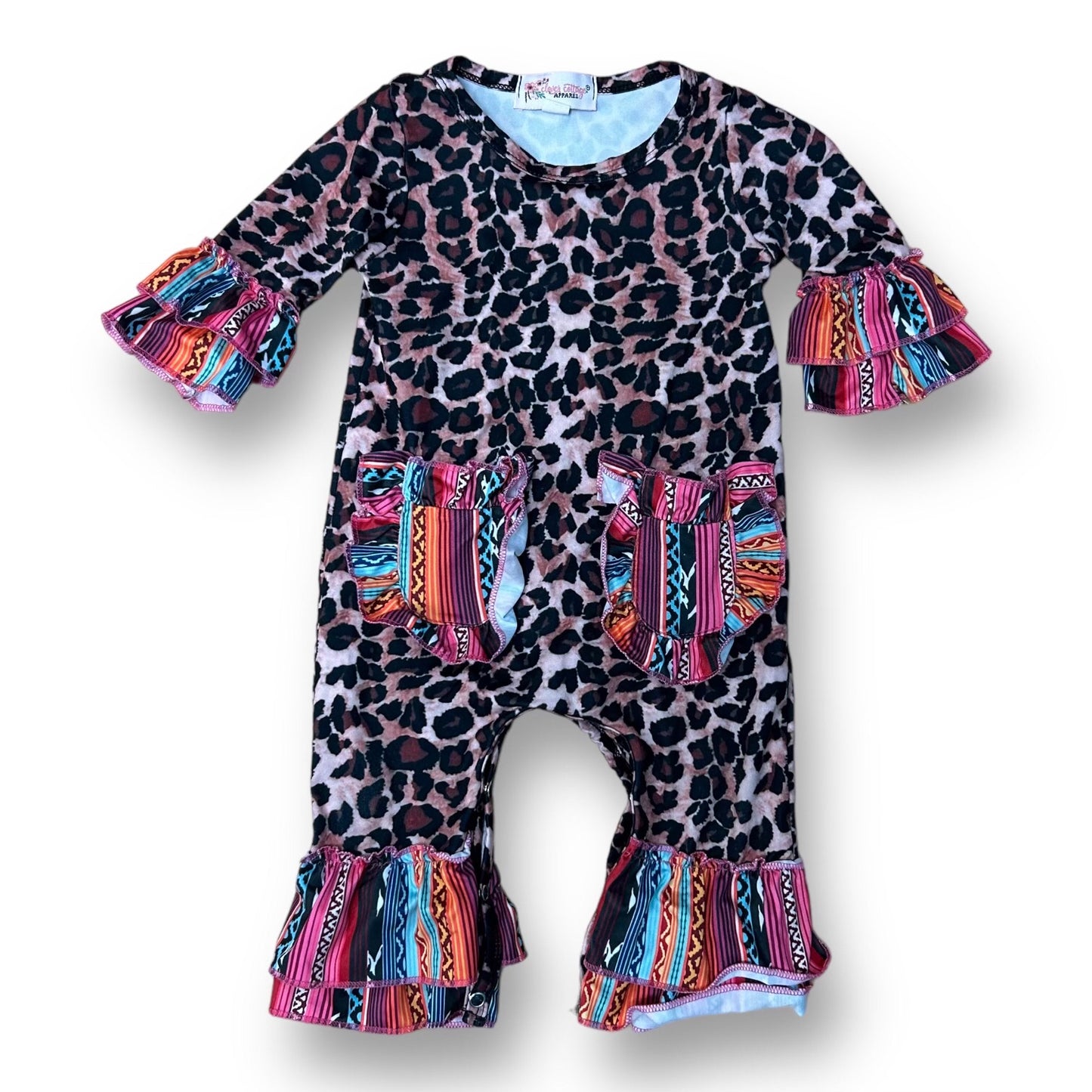 Clover Cottage Baby Girl Size 6-12 Months Ruffled Boutique Romper