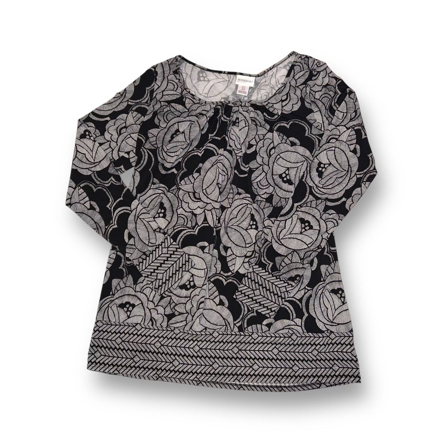 Motherhood Size S Black & White Long Sleeve Maternity Top