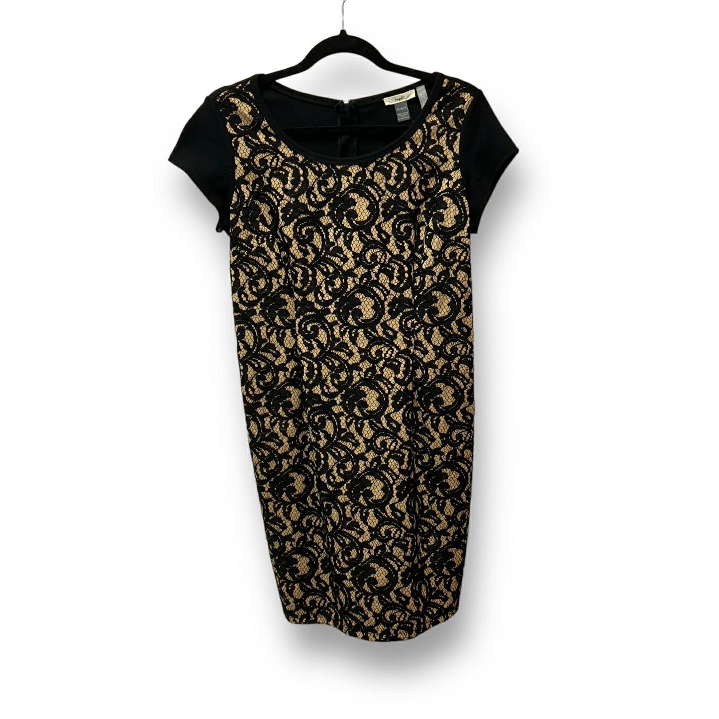 Hazel Size M Black & Tan Lacey Fashion Maternity Dress