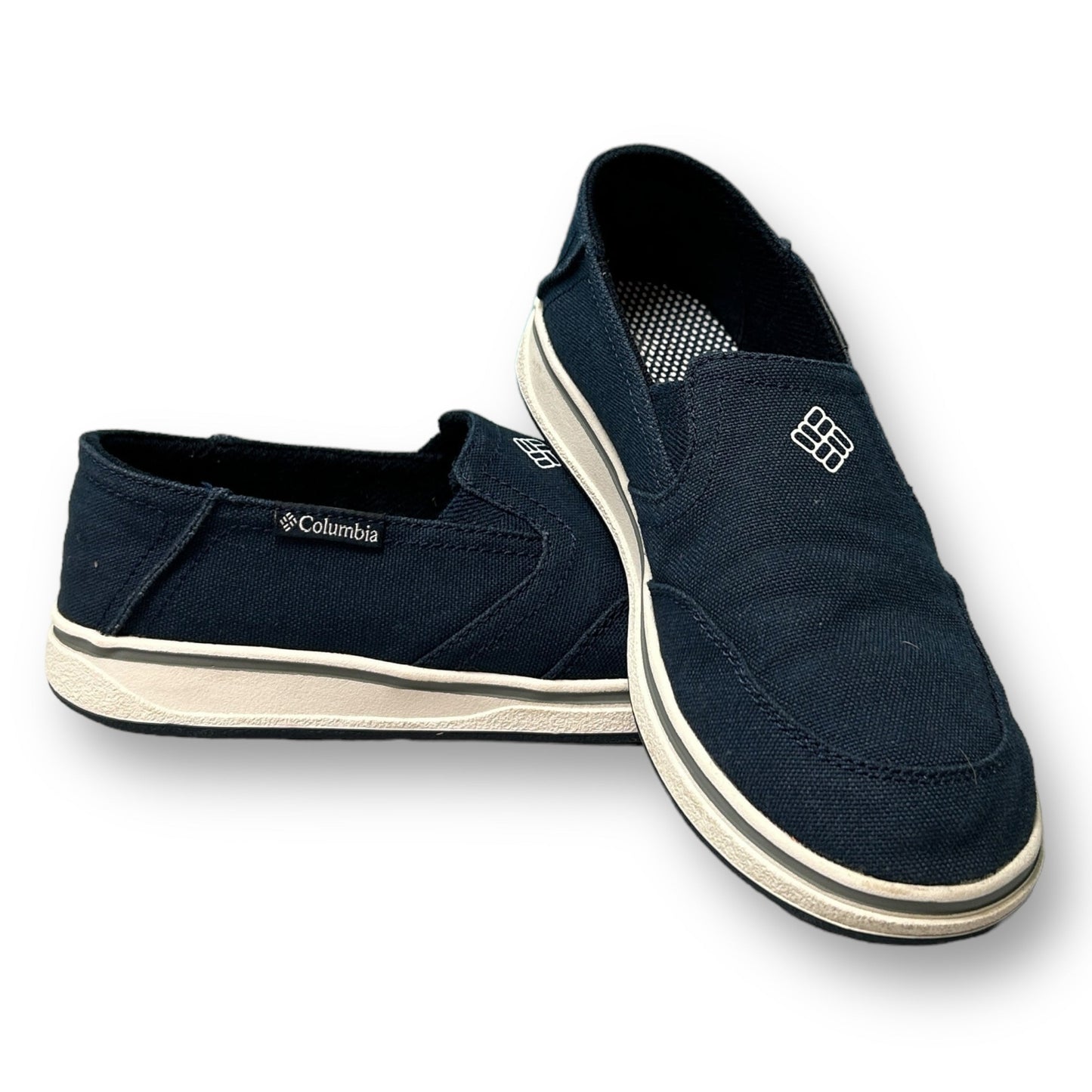 Youth Columbia Omni Grip Slip On Sneakers Boys Size 4Y Navy Blue Boat Shoes