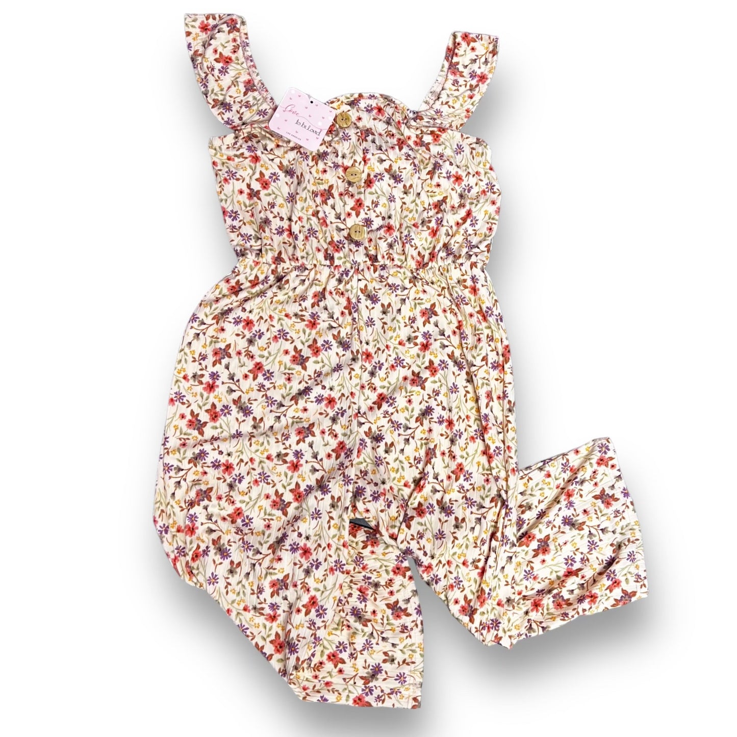 NEW! Love to Be Loved Size 10 Youth Girls Floral Print Ruffled Jumpsuit