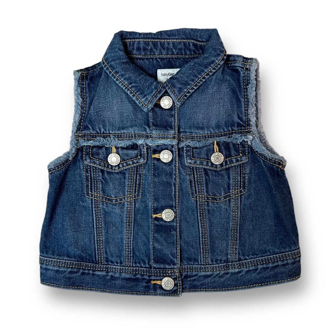 Girls Gap Kids Size 2 Toddler Denim Sleeveless Button Up Jean Vest