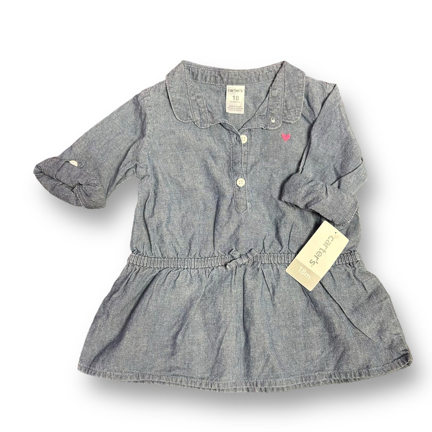NEW! Carter's Toddler Girl Size 18 Months Long Denim Blouse