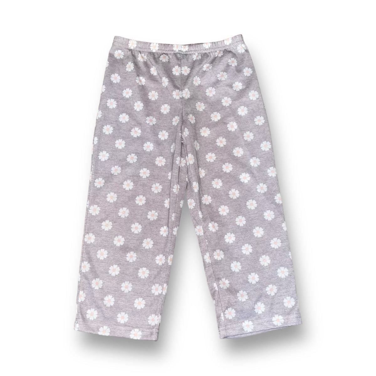 Carter's Girls Size 4T Pajamas Gray Daisy Print Pull On PJ Pants