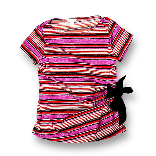Three Seasons Size M Pink & Orange Striped Maternity Top