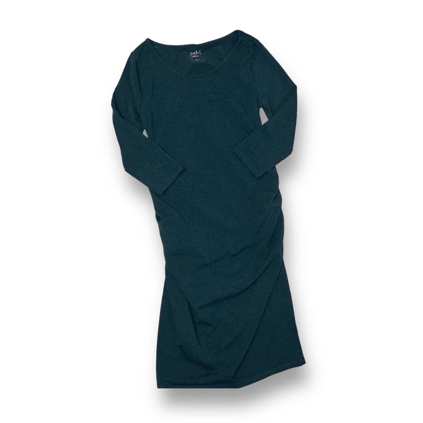 Isabel Maternity Size M Dark Green Cinched Maternity Dress