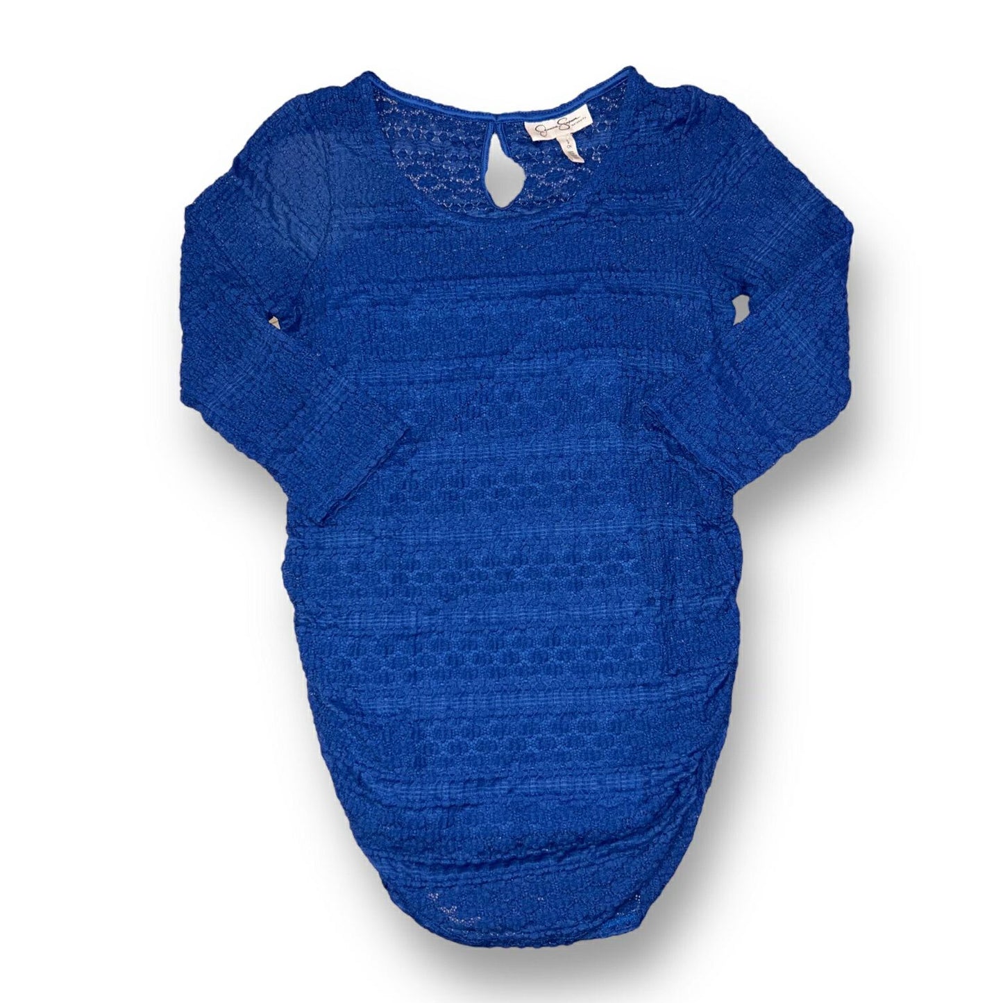 Jessica Simpson Size S Country Blue Lacey Form-Fitting Maternity Top