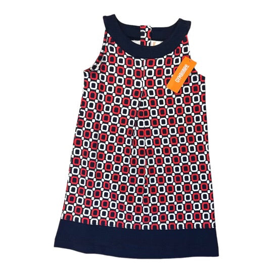 NEW! Gymboree Girls Size 7 Pink & Navy Print Sleeveless Dress