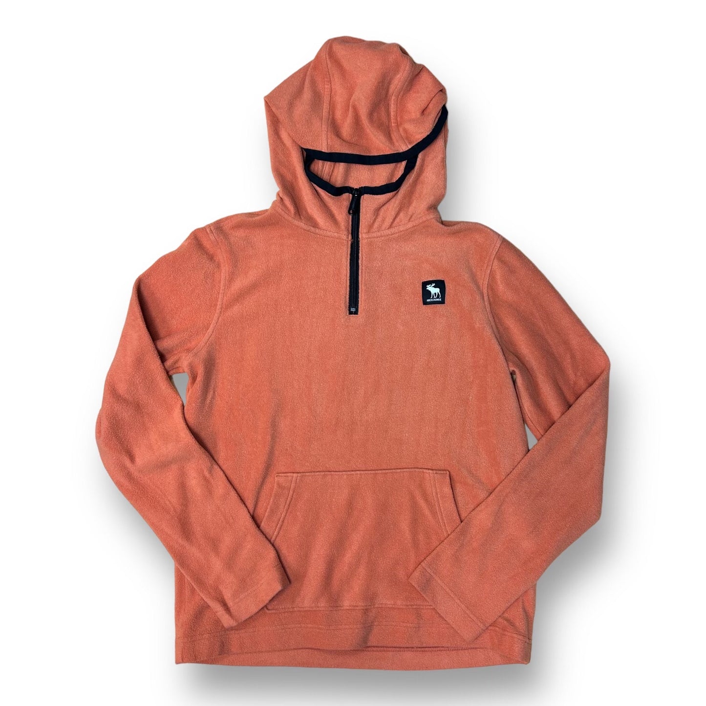 Abercrombie Hoodie Youth Boys Size 13/14 Orange Quarter-Zip Pullover