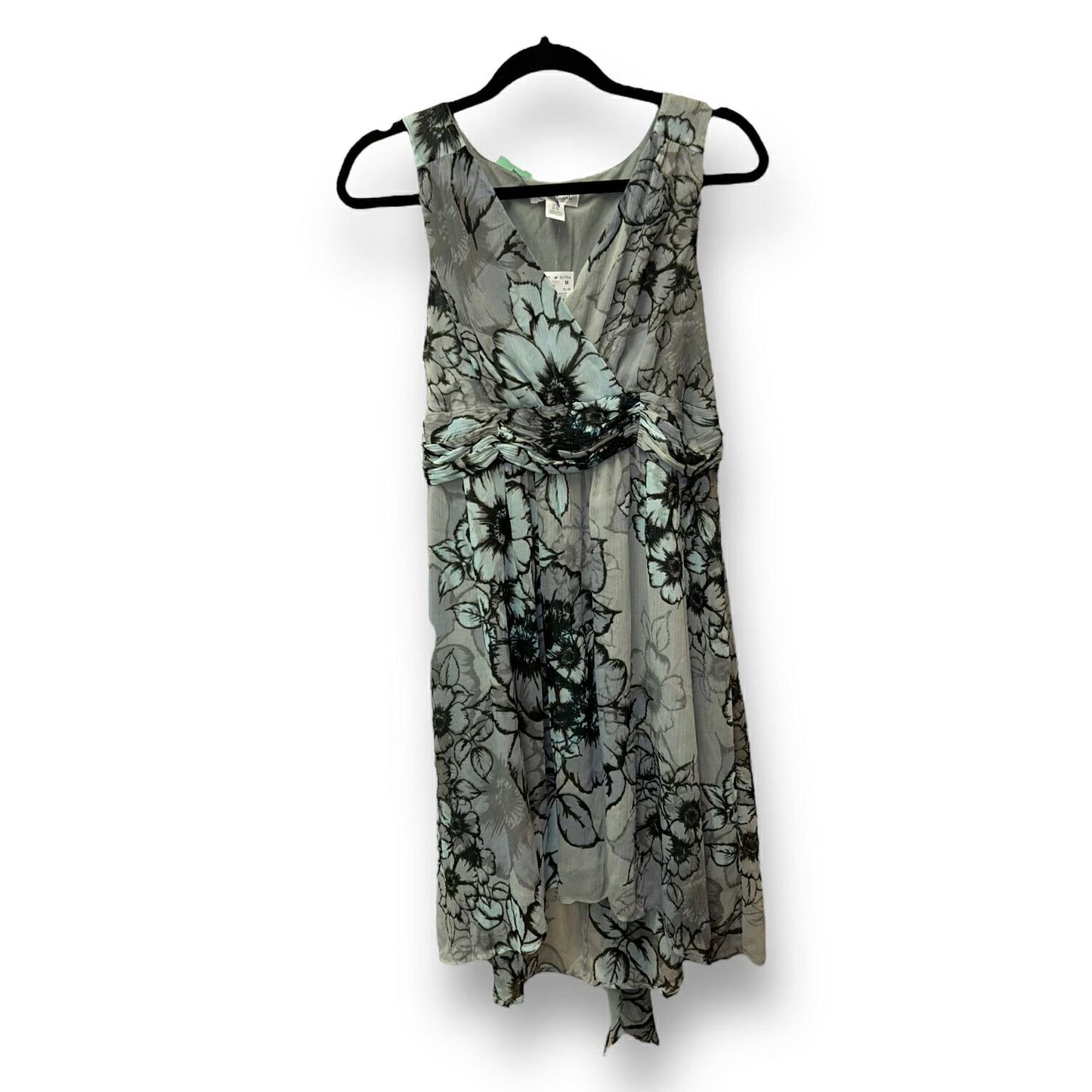 NEW! Motherhood Size M Gray Floral Lightweight Sleeveless Maternity Dress