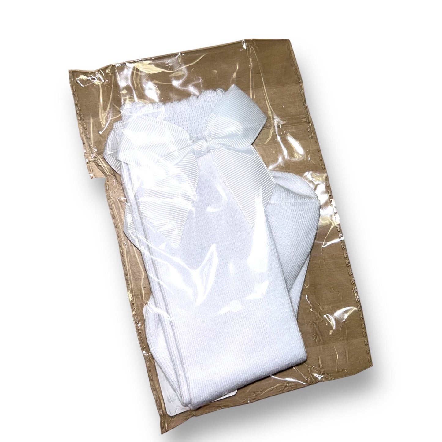 NEW! Toddler Girls White Knee High Dress Socks with Bows, Ages 2-3 Years