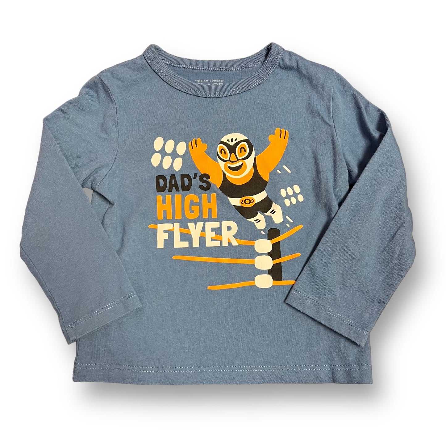 Children's Place Boys Size 18-24 Months Blue Long Sleeve Wrestler Shirt