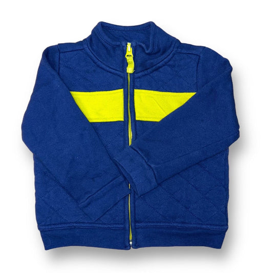 Toddler Old Navy Boys Size 18-24 Months Blue & Gold Full Zip Quilted Sweatshirt