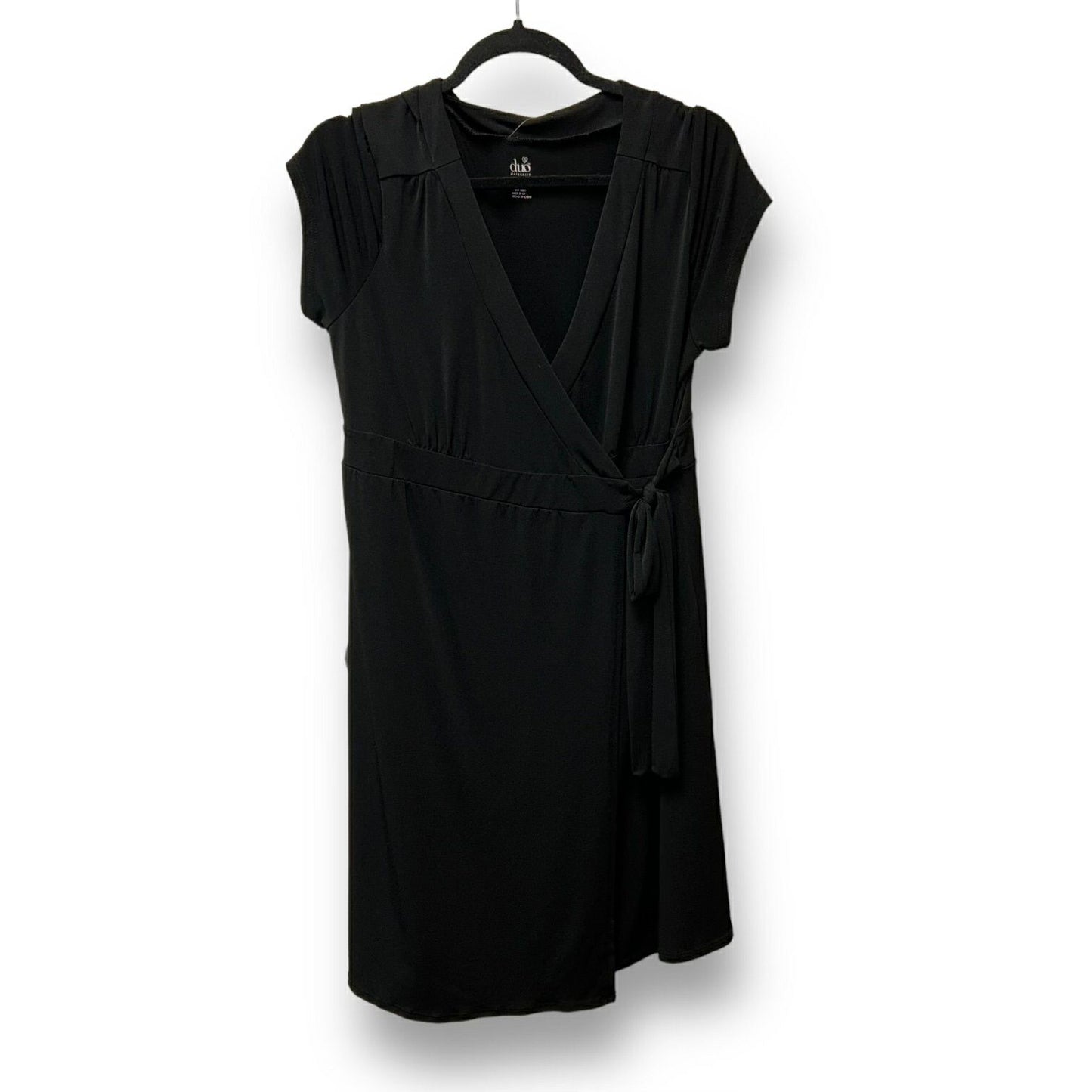Duo Maternity Size L Polyester & Spandex Black Maternity Dress