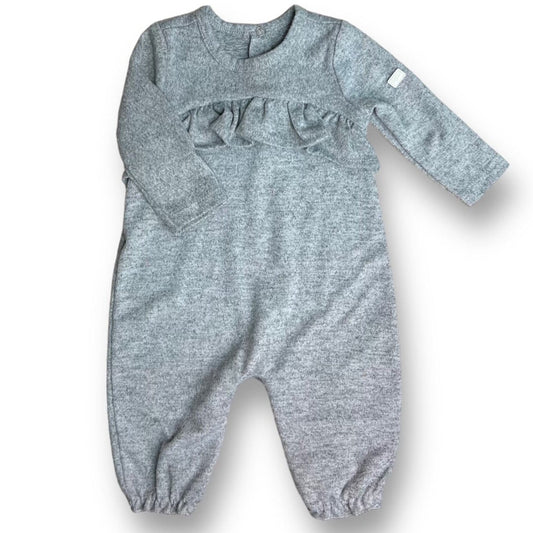 Girls 7 For All Mankind size 0-3 months gray long sleeve romper