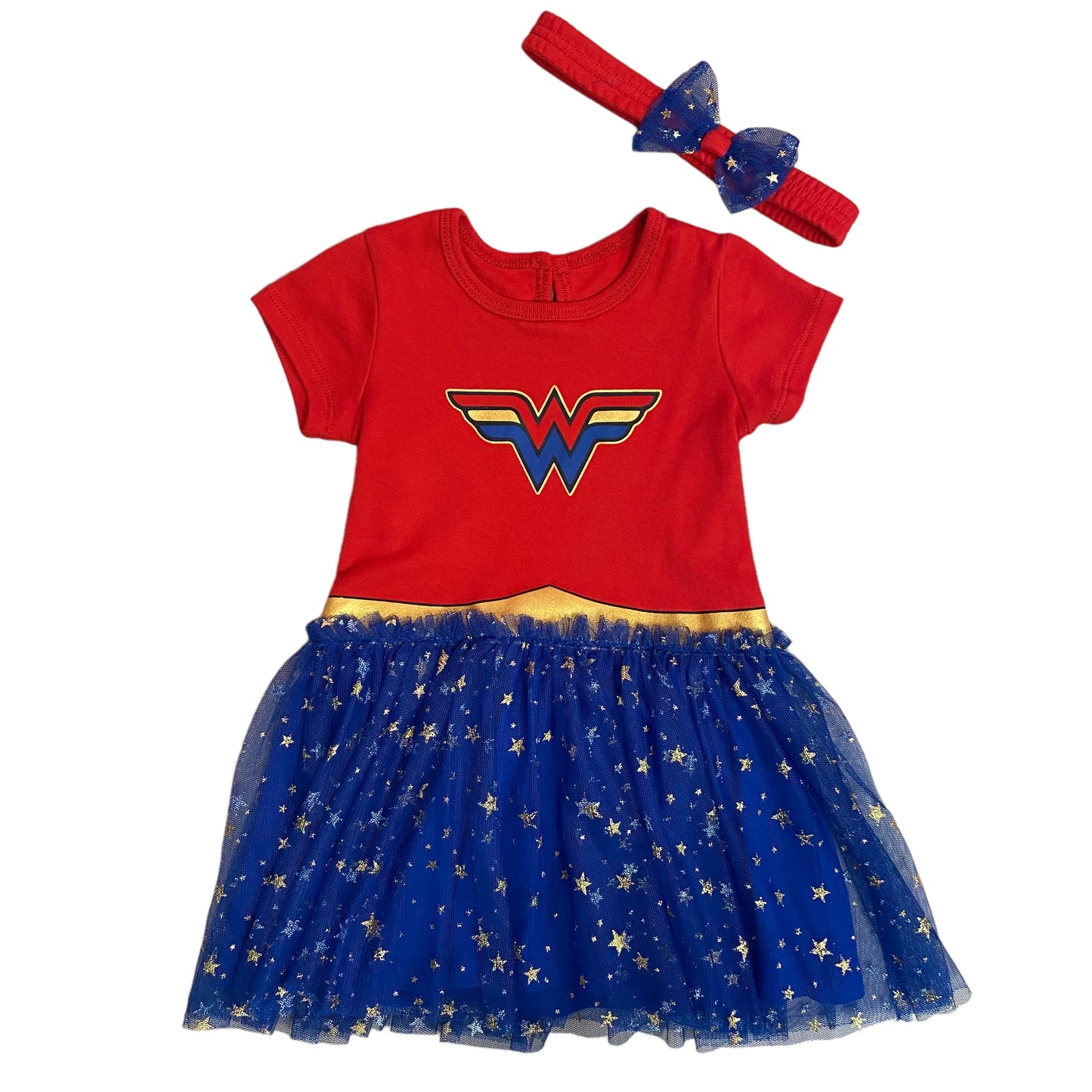 Girls Toddler Size 2 Wonder Woman 2-Pc Tulle Bottom Tutu Dress & Headband