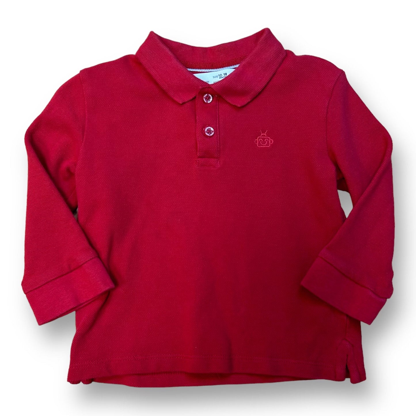 Zara Baby Size 12-18 Months Boys Red Long Sleeve Polo Shirt
