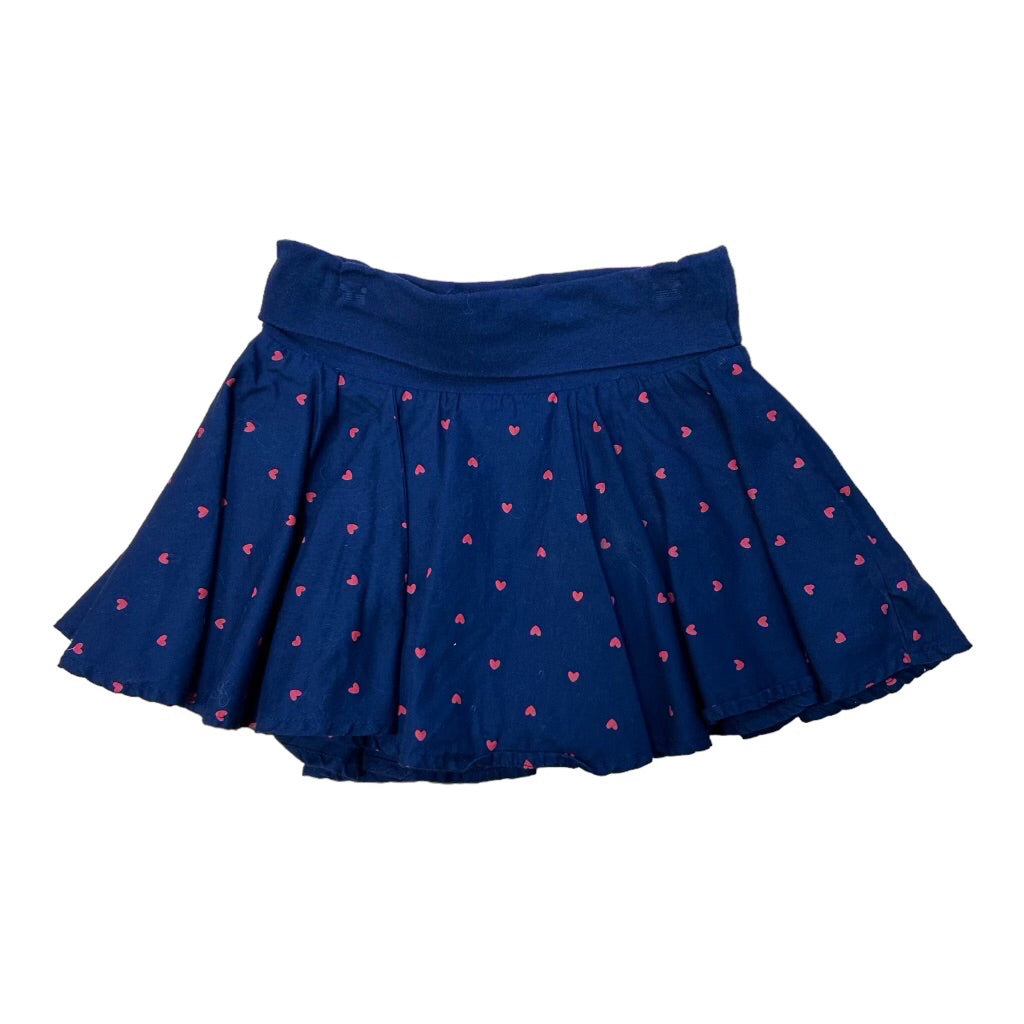 Girls Gymboree Size 4 Navy Heart Print Skirt