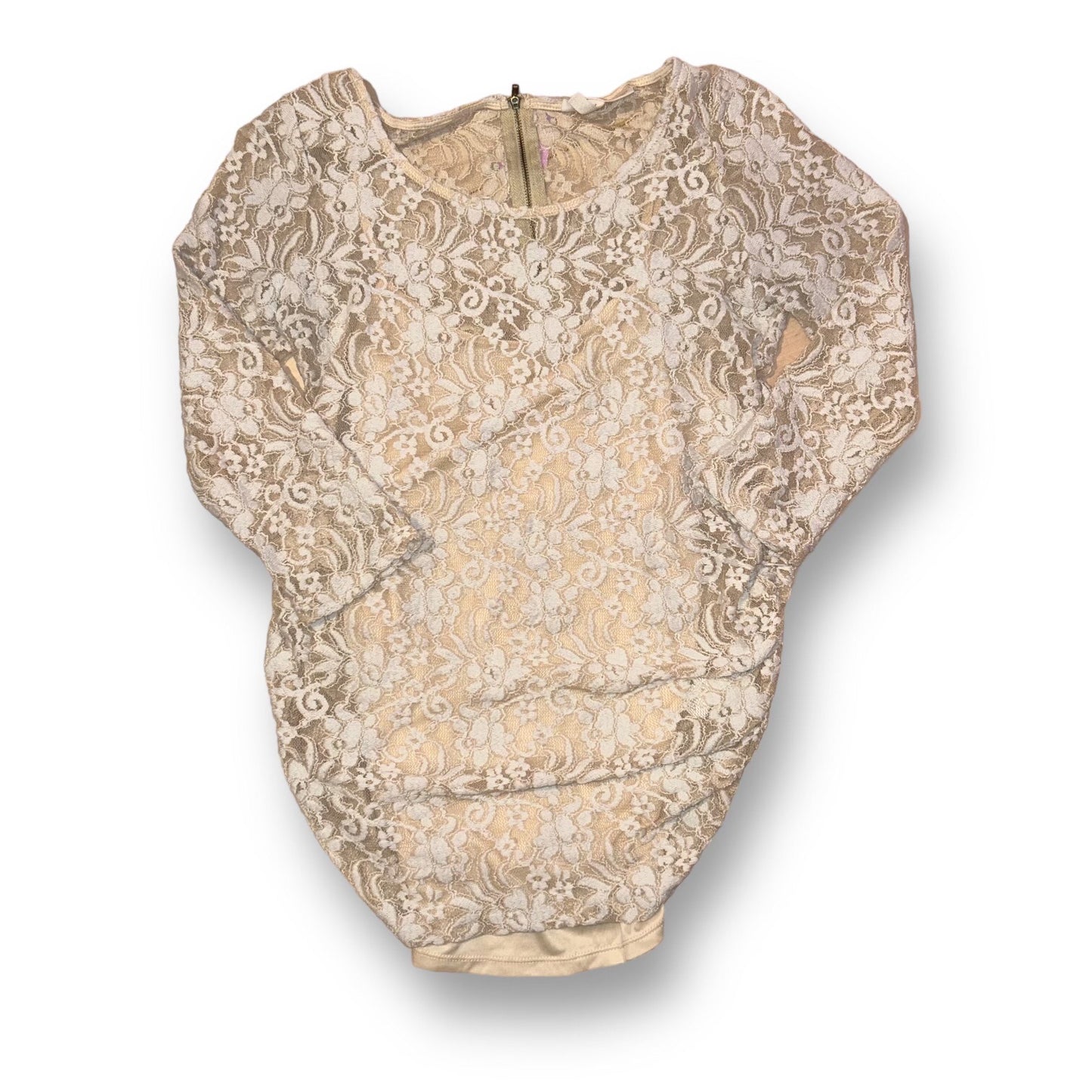 Jessica Simpson Size S Beige Embroidered Maternity Top