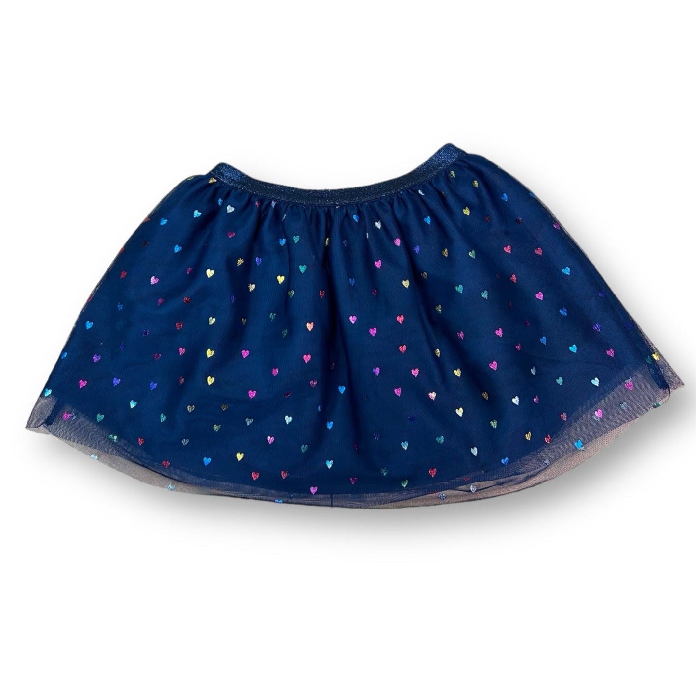 H&M Kids Size 18-24 Months Toddler Girl Navy Heart Print Tulle Skirt