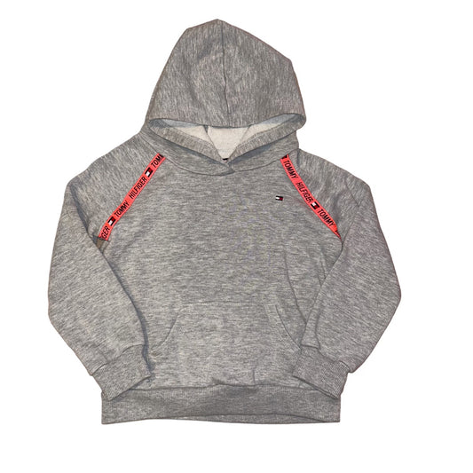 Tommy Hilfiger Girls Size 5 Gray Logo Pullover Pocket Hoodie