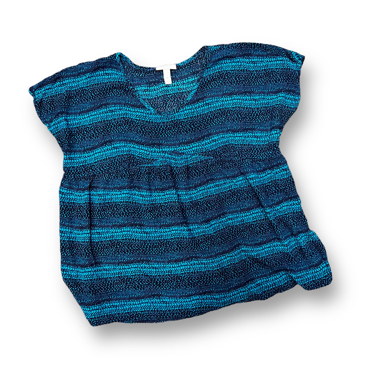 Liz Lange Size XL Teal & Navy Loose Fit Maternity Top