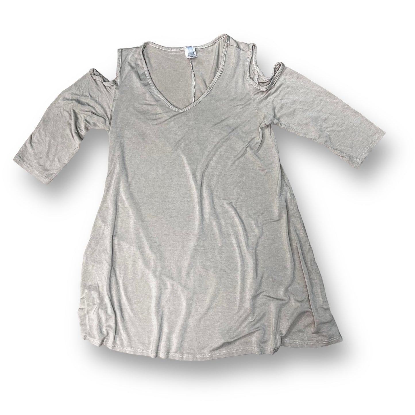 Pink Blush Size M Beige Cold Shoulder Stretch Maternity Top