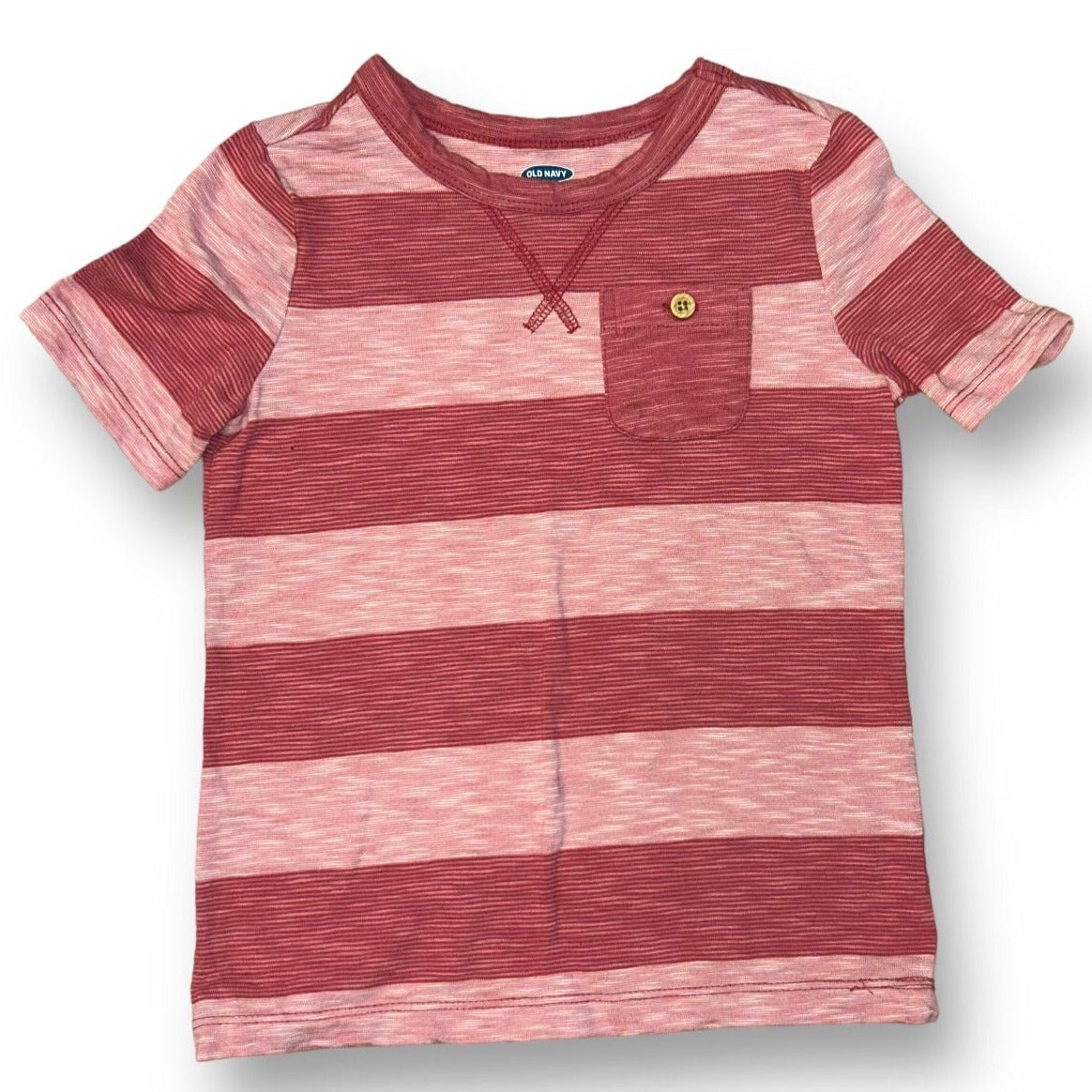 Old Navy Boys Size 4T Striped Short Sleeve Shirt with Button Pocket