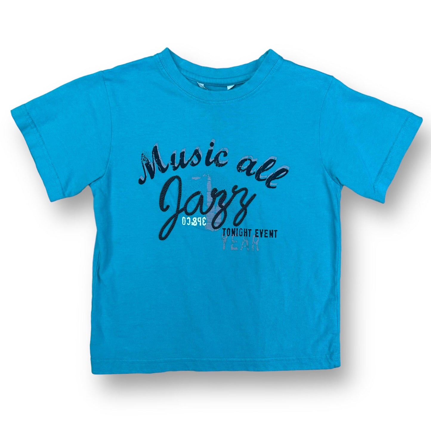 Boutique Brand 3 Pommes Boys Size 5 Music Theme Short Sleeve Tee