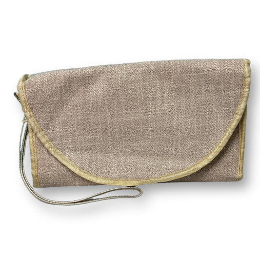 Travel Diaper Changing Pad Beige Designer Look Zippered Clutch with Carry Strap