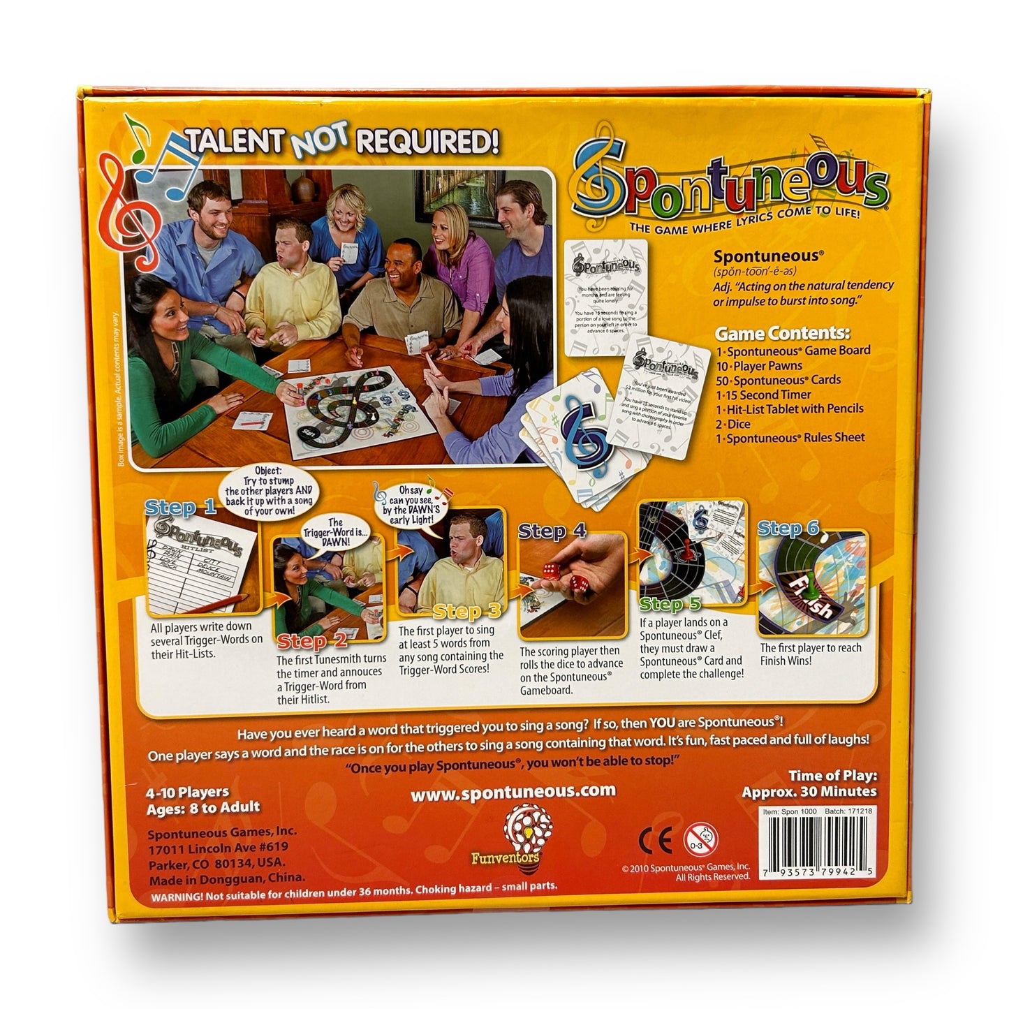Spontuneous Party Board Game