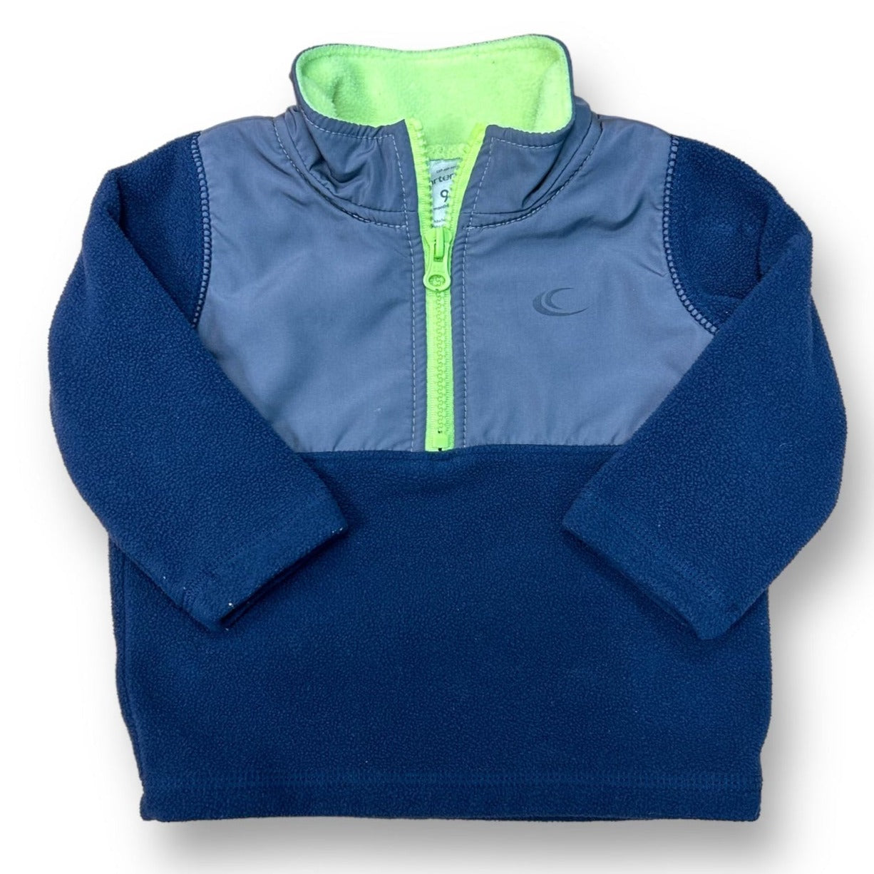 Carter's Baby Boys Size 9 Months Sweatshirt Dark Blue Half-Zip Fleece Pullover