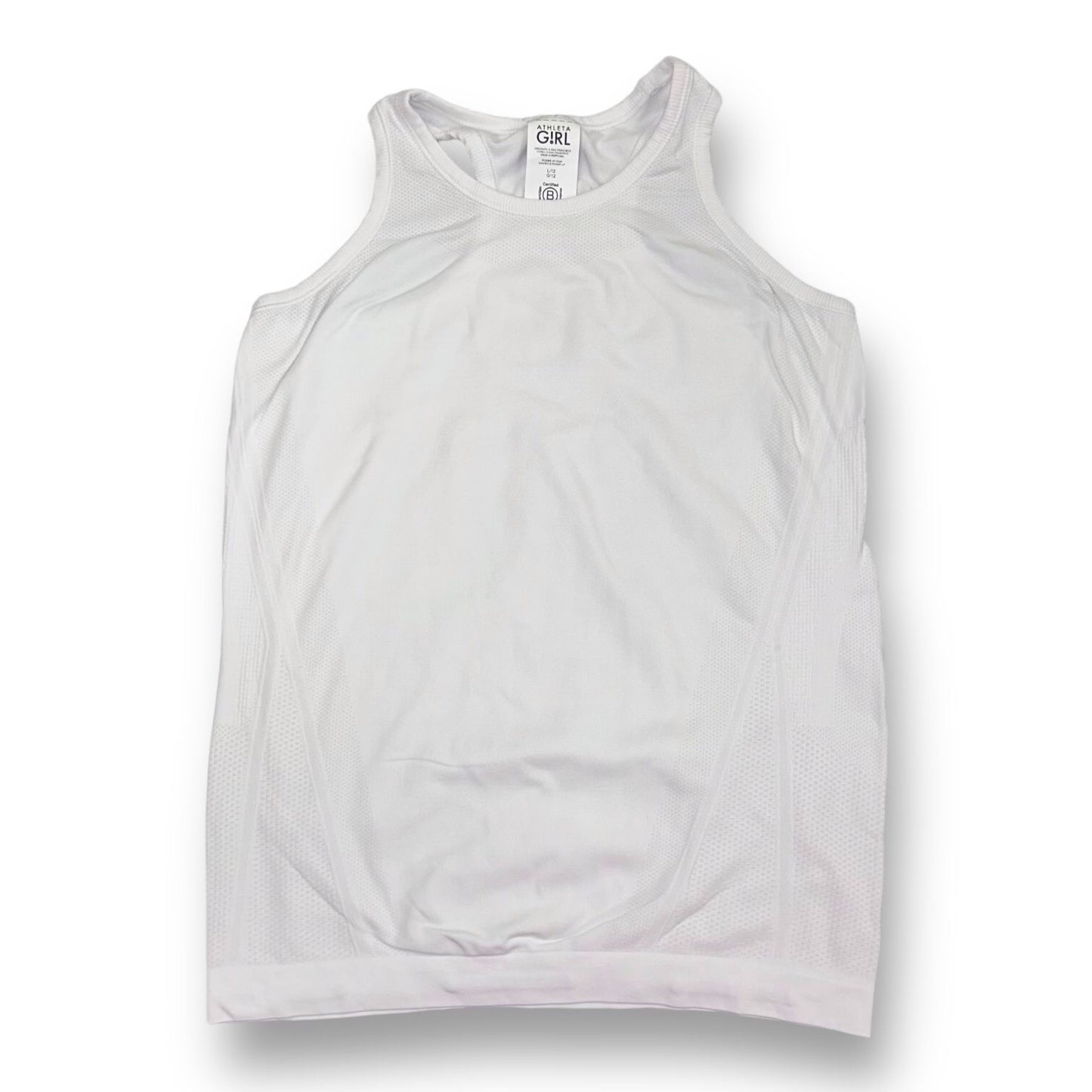 Athleta Girl Size 8 Sleeveless Top White Athletic Performance Tank