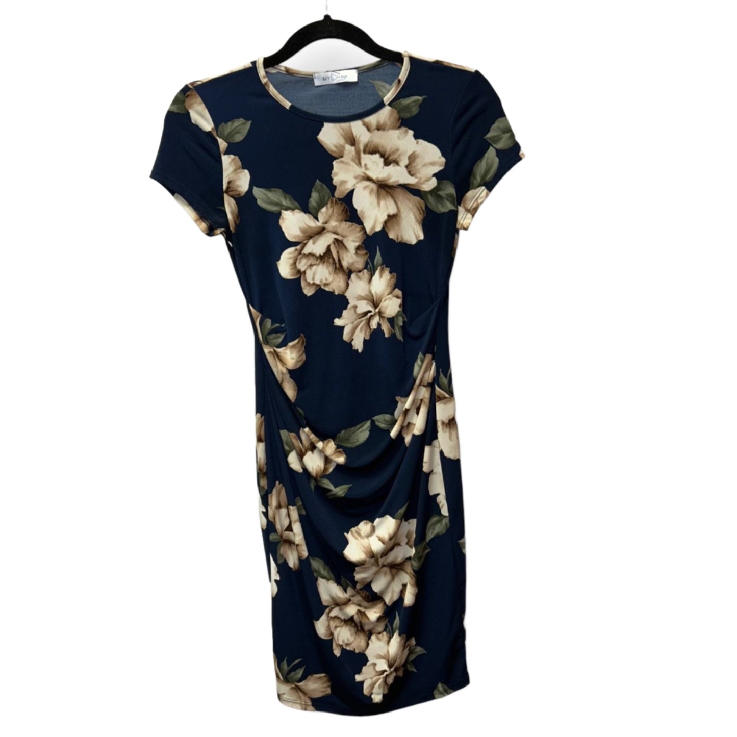 My Bump Size S/M Form Fit Floral Print Short-Sleeve Maternity Dress