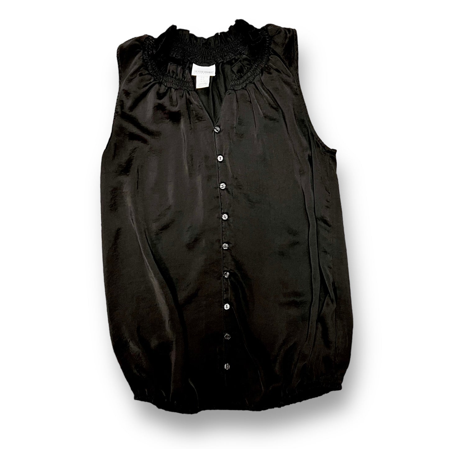 Motherhood Size S Black Sleeveless Button Down Maternity Blouse