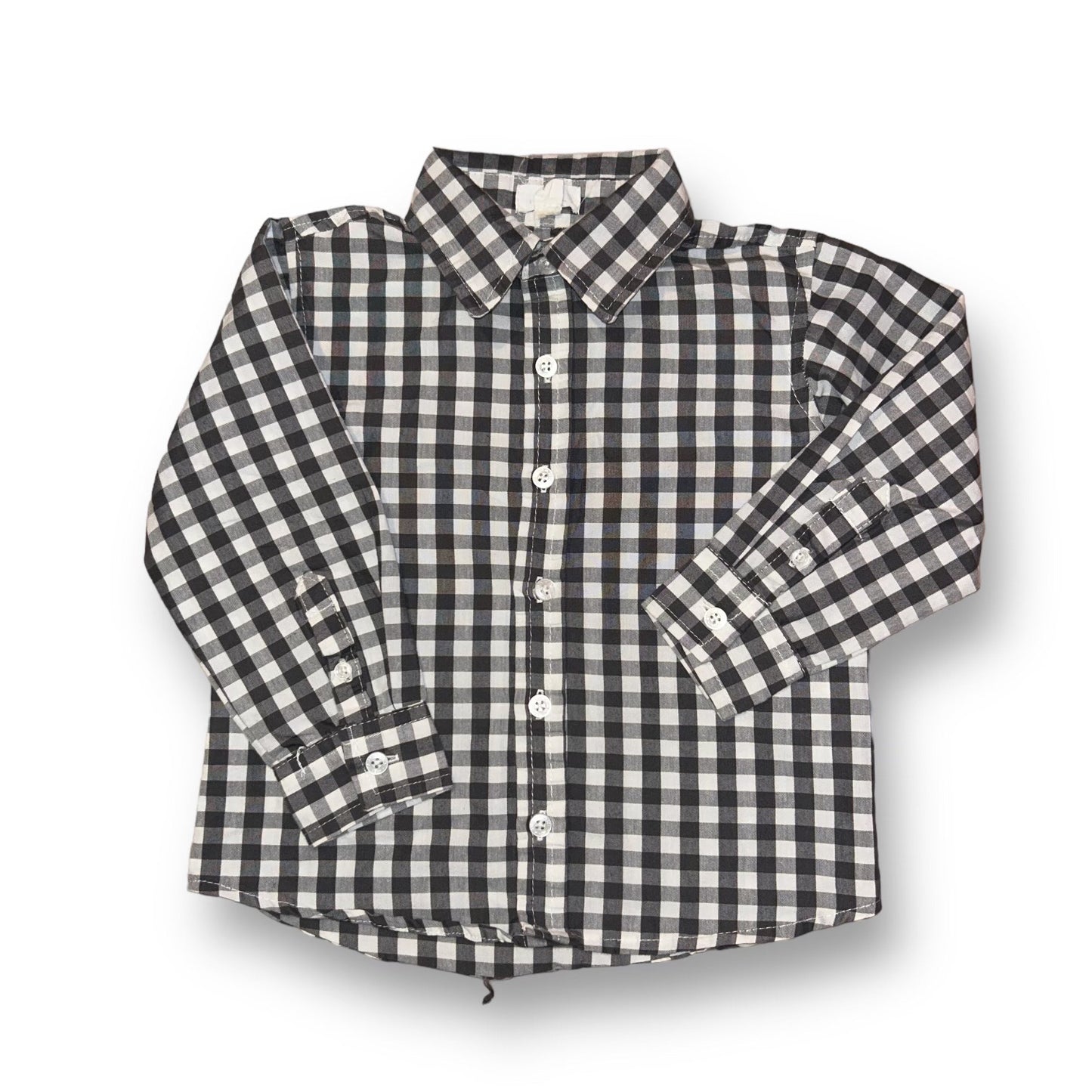 Boys Size 4T Dress Shirt Checkered Plaid Long Sleeve Button Down