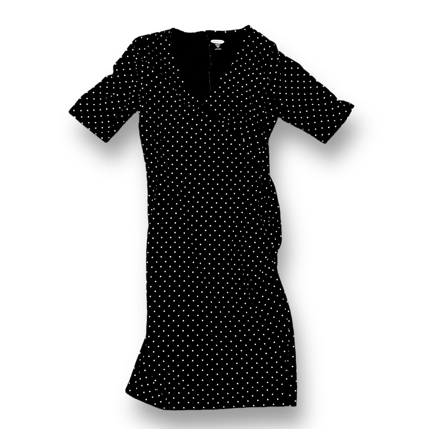 Old Navy Size M Black Polka Dot Low Cut Maternity Dress