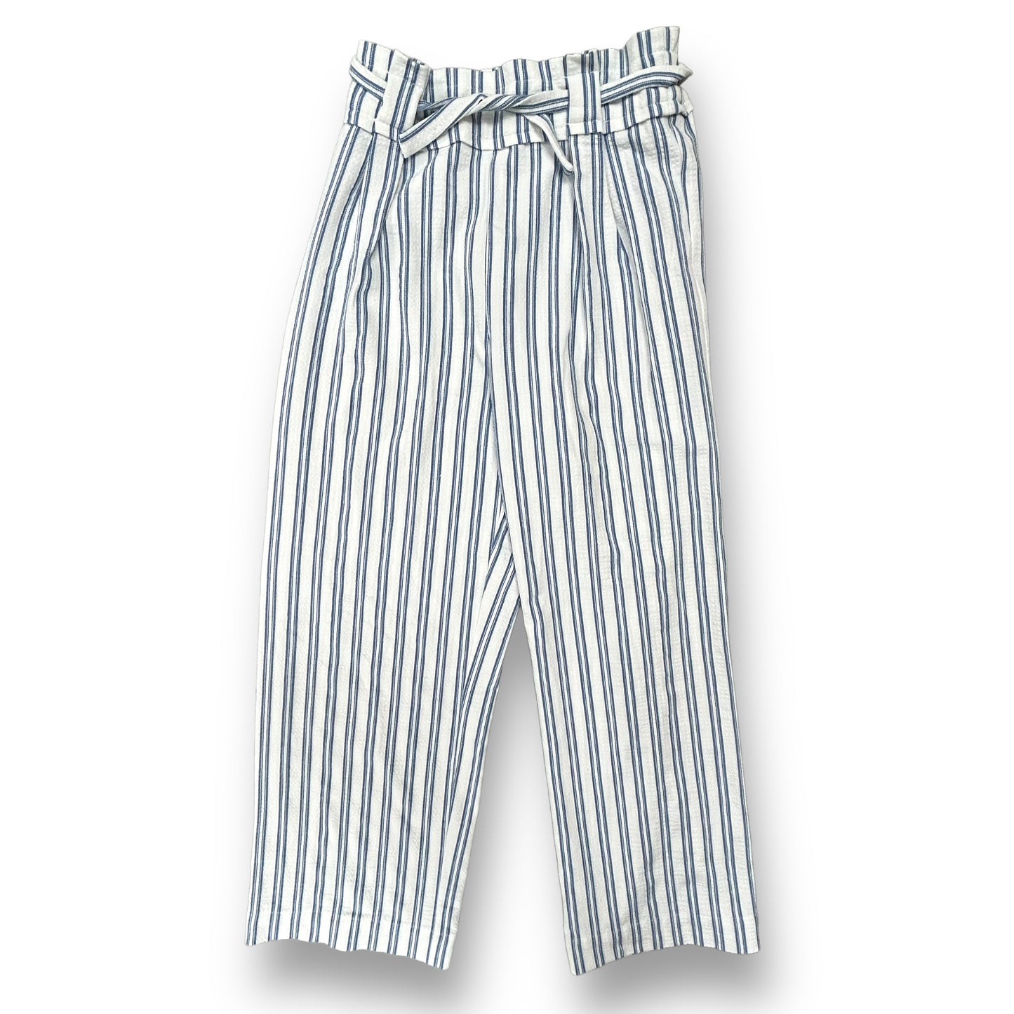 Girls Zara Size 11/12 Blue & White Striped Wide Leg Boho Bottoms