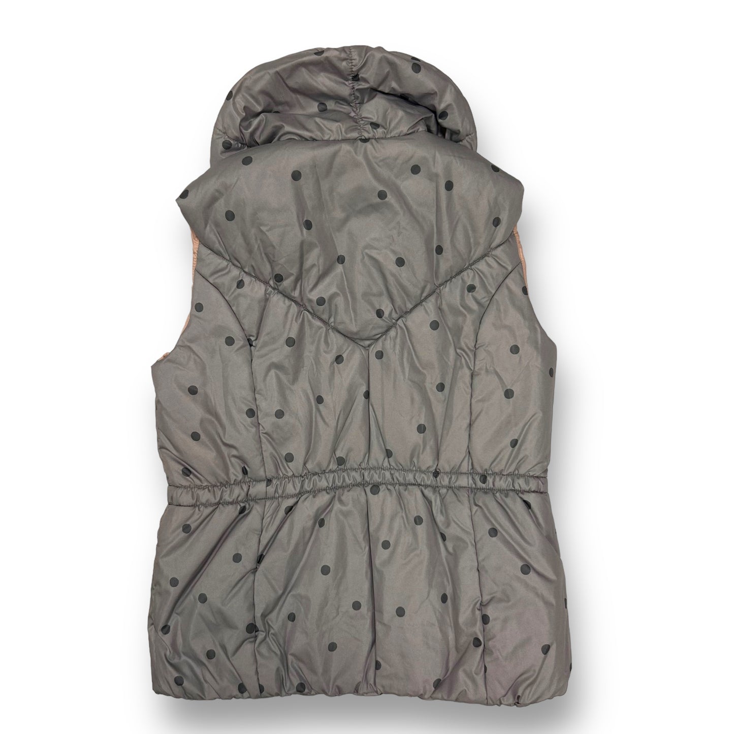 Catimini Boutique Girls Size 10 Gray Polka Dot Full Zip Puffer Vest