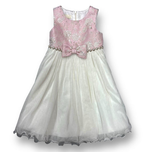 Girls American Princess Size 4 Blush & Ivory Fancy Tulle Bottom Dress