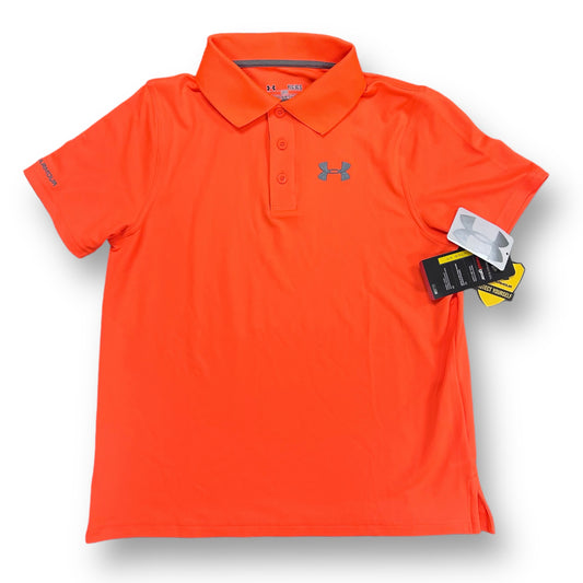 NEW! Boys Under Armour Size YLG Bright Orange Short Sleeve Polo Shirt