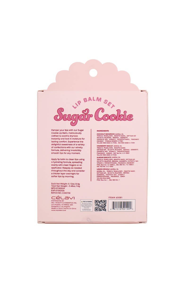 NEW! Celavi Sugar Cookie Lip Balm Set