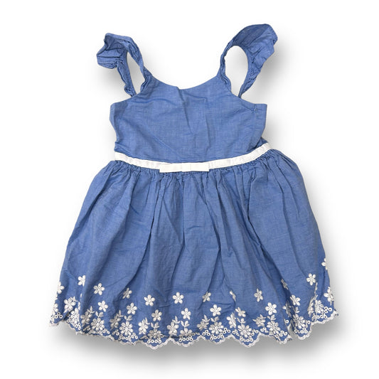 Girls Zunie Size 4/5 Blue & White Embroidered Sleeveless Dress