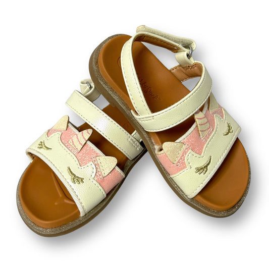 Cat & Jack Toddler Girl Size 6 White Unicorn Easy-On Sandals