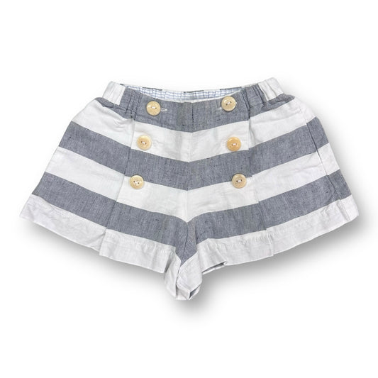 Girls Crewcuts Size 2T White & Blue Striped Button Shorts