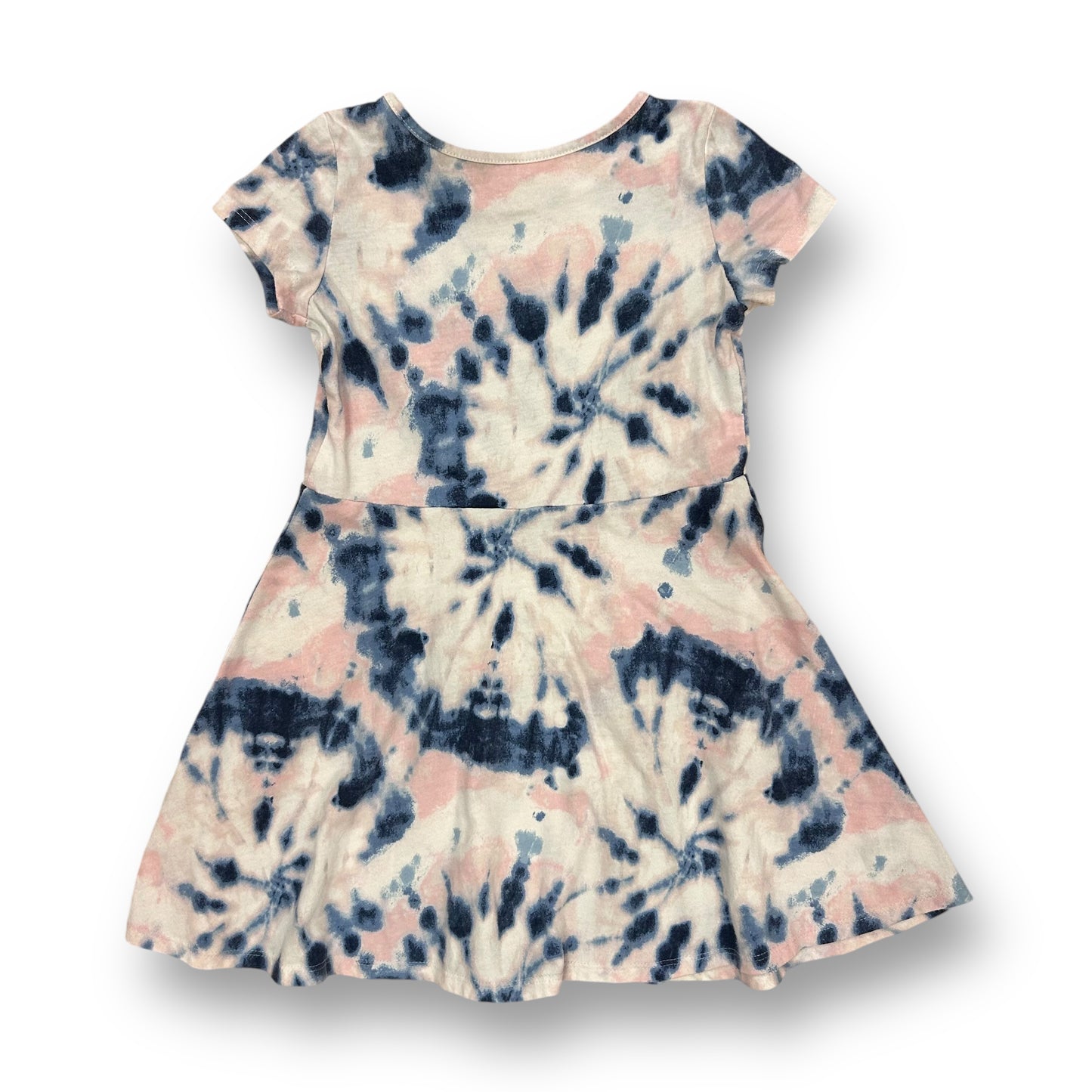 Children's Place Girls Size 5T Pink and Blue Tie Dye Cotton Twirl Dress