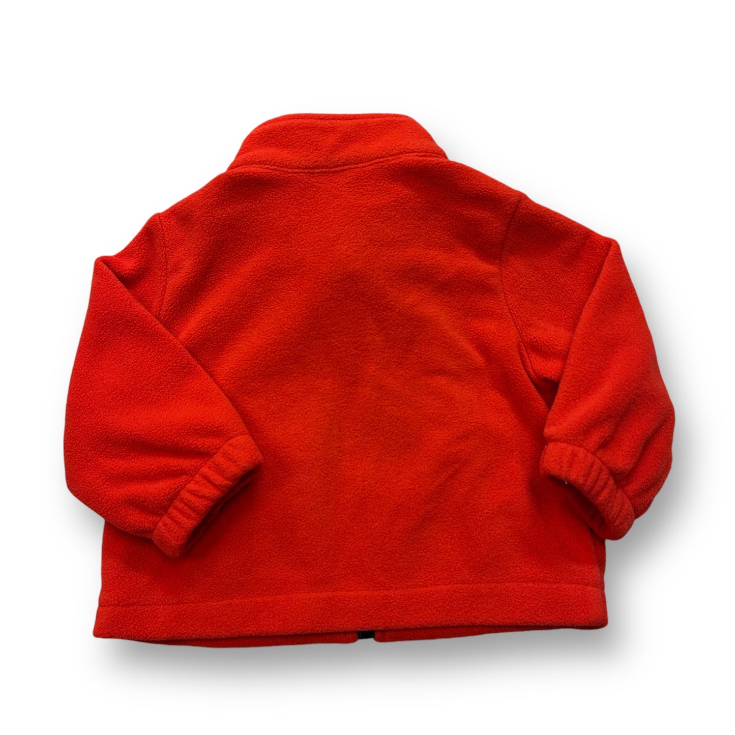 Baby Boy Fleece Jacket Size 12 Months Orange Full Zipper with Pockets