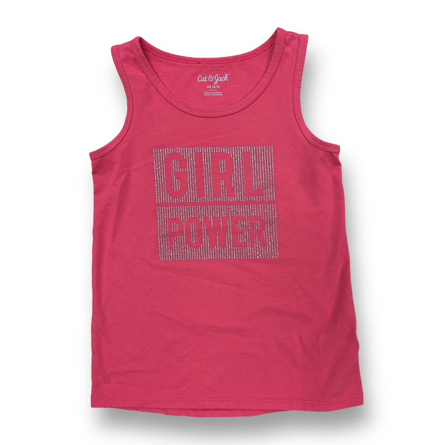 Girls Size 4/5 Sleeveless Top Cat & Jack Pink Girl Power Tank